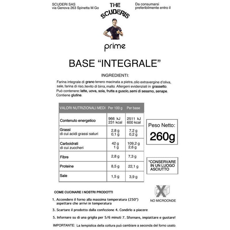 Base Pizza Integrale Scuderi 260g